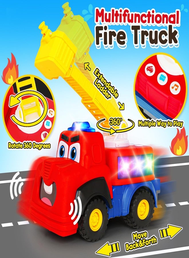 Hieoby Interactive Talking Fire Truck Toy for Toddlers 1-3, Musical Toy with Realistic Sirens & Sounds & Lights, Recording Repeating Learning Toy, Car Toddler Toys for 2 Year Old Boy Girl Birthday Gifts - Image 3